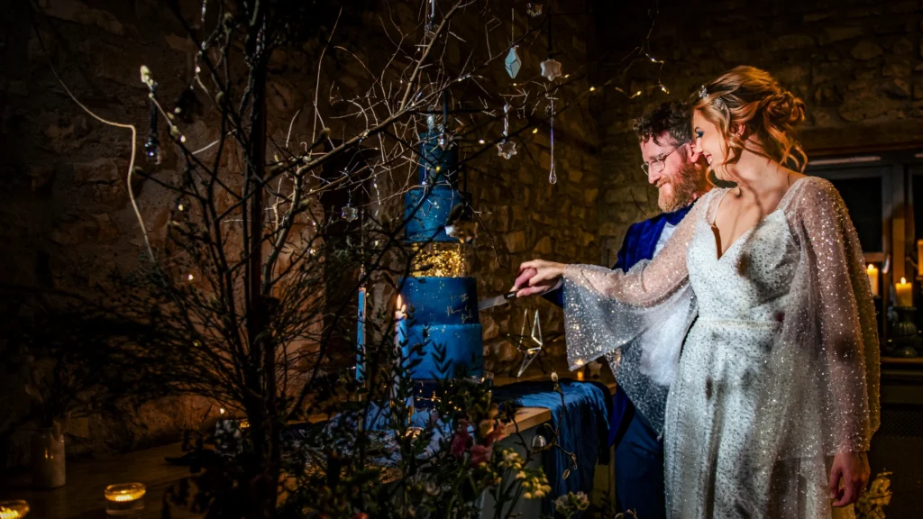 Photograph from the starry theme winter wedding styled shoot
