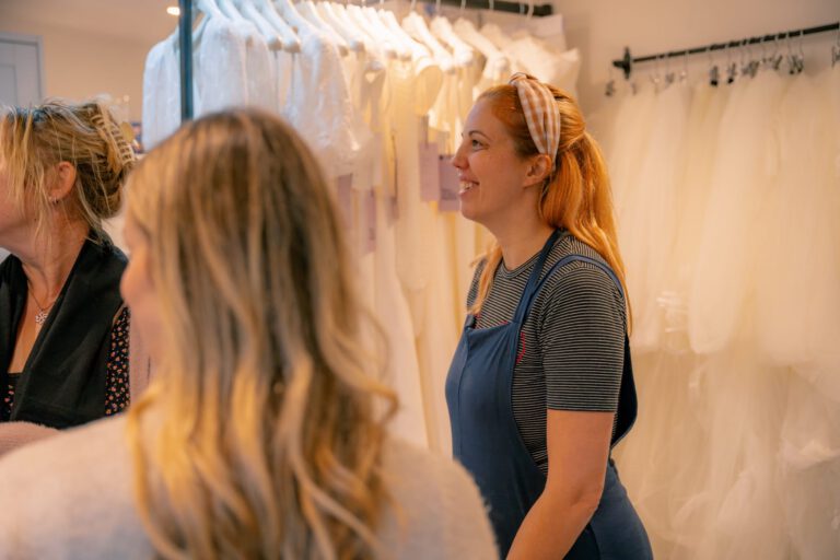 Photograph of Zoe from Bys Vyken Bridal boutique, Bristol by Just James Photography