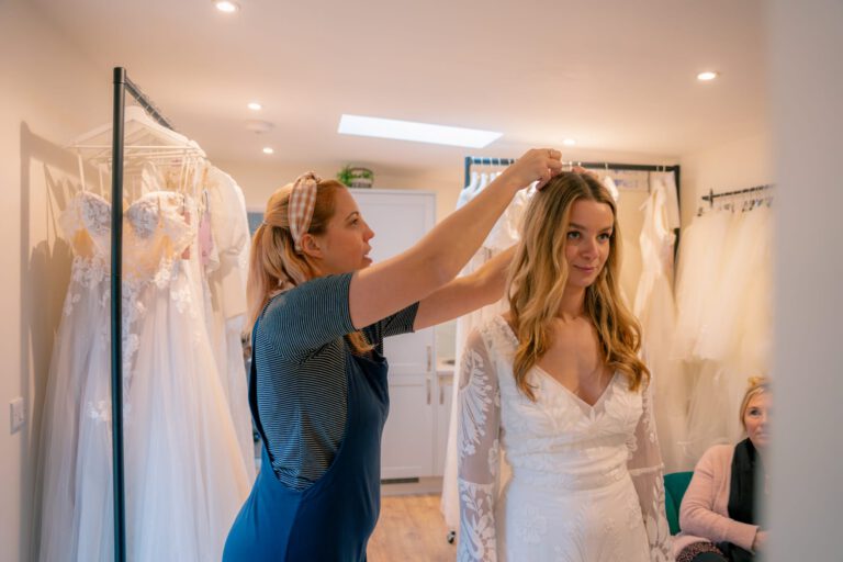 Photograph of Zoe from Bys Vyken Bridal boutique, Bristol by Just James Photography
